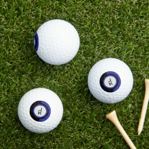 Personalised Blue Black Monogram Golf Balls