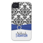 Personalised Blue, Black, White Damask