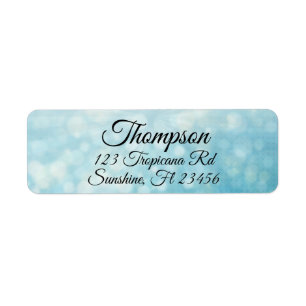Personalised Blue Bokeh Return Address Labels