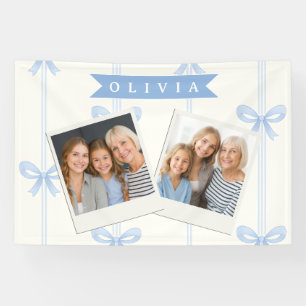 Personalised Blue Bow Coquette Name Aesthetic Banner