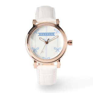 Personalised Blue Bow Coquette Name Aesthetic Watch