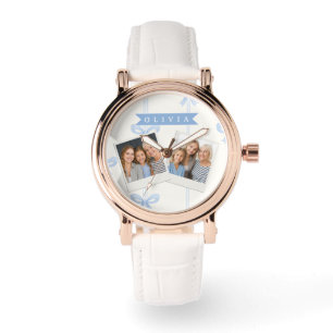 Personalised Blue Bow Coquette Name Aesthetic Watch