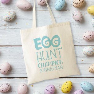 Personalised Blue Boy Easter Egg Hunt Champion Tote Bag