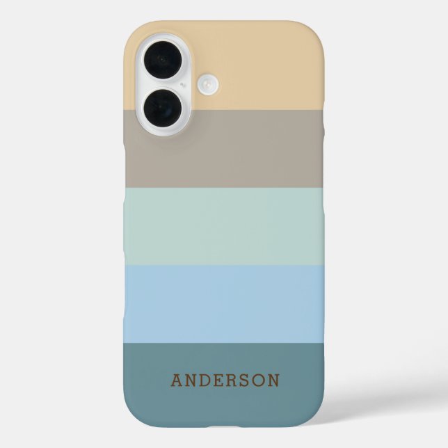 Personalised -Blue Brown Sand Beige Turquoise Case-Mate iPhone Case (Back)