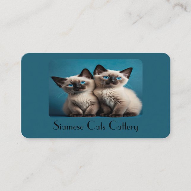 Personalised Blue Business Card For Cattery  (Front)