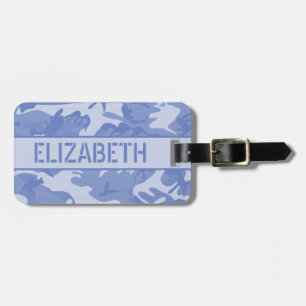 Personalised Blue Camo Luggage Tag