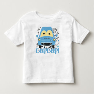 Personalised Blue Car Beep Beep Toddler T-Shirt