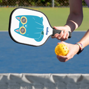 Personalised Blue Cat Pickleball Paddle