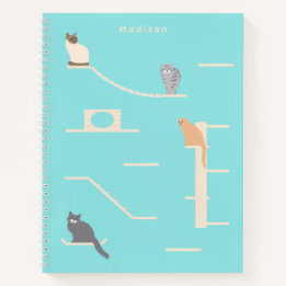 Personalised Blue Cat Wall Furniture Notebook