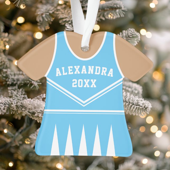 Personalised Blue Cheerleader Uniform Ornament (Creator Uploaded)