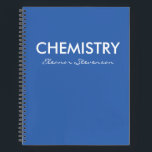 Personalised Blue Chemistry Graph Paper  Notebook<br><div class="desc">A cute,  trendy notebook to take to chemistry class or for homework with a simple,  minimalist cover in french blue and space for the school subject and your name to be personalised.</div>
