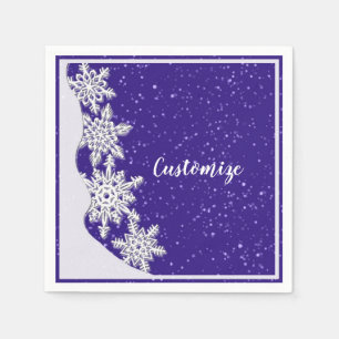 Personalised Blue Christmas Snowflake Napkin