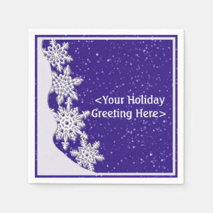 Personalised Blue Christmas Snowflake Napkins