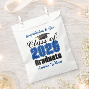 Personalised Blue Class of 2026 Graduation Party Favour Bags