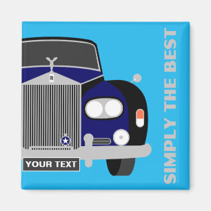 Personalised blue classic British Limousine Car Magnet