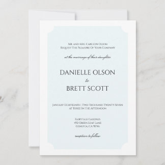 Personalised Blue Coastal Wedding Invitation