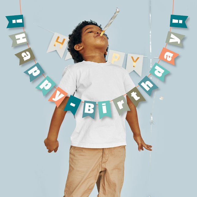 Personalised Blue Coral Green Happy Birthday Bunting (Creator Uploaded)