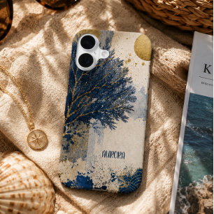 Personalised Blue Coral iPhone 16 Case