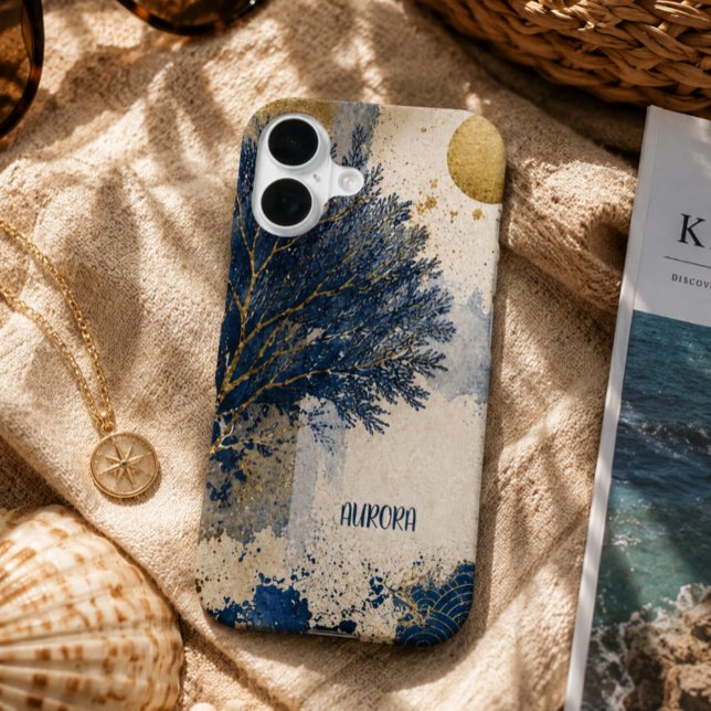 Personalised Blue Coral  iPhone 16 Case (Creator Uploaded)