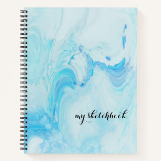Personalised Blue Cover Minimalist Sketchbook Notebook