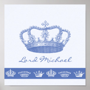 Personalised Blue Crown Poster