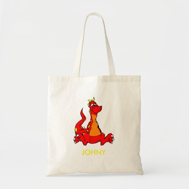 Personalised Blue Cute Dragon Tote Bag (Front)