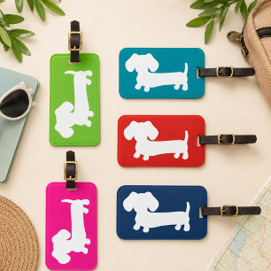 Personalised Blue Dachshund-Themed Luggage Tag
