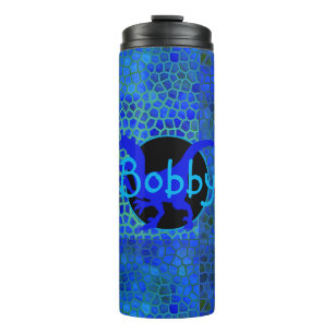 Personalised Blue  Dinosaur Hide Thermal Tumbler