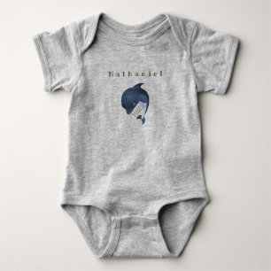 Personalised Blue Dolphin Baby Bodysuit