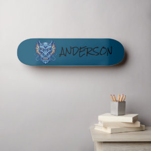 Personalised  blue dragon skateboard