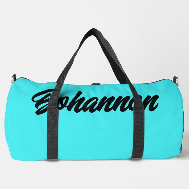 Personalised Blue Duffle Bag (Front)