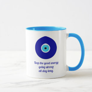 Personalised Blue Evil Eye Drop Amulet Mug