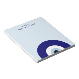 Personalised Blue Evil Eye Protection Symbol Notepad