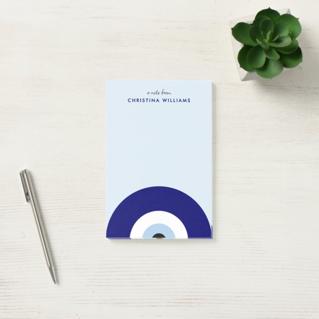 Personalised Blue Evil Eye Protection Symbol Post-it Notes (Office)