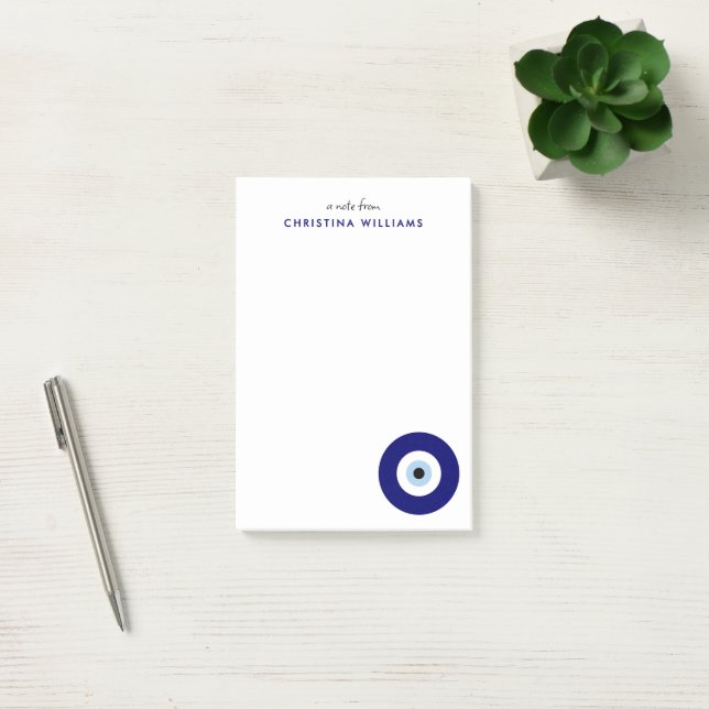 Personalised Blue Evil Eye Protection Symbol Post-it Notes (Office)