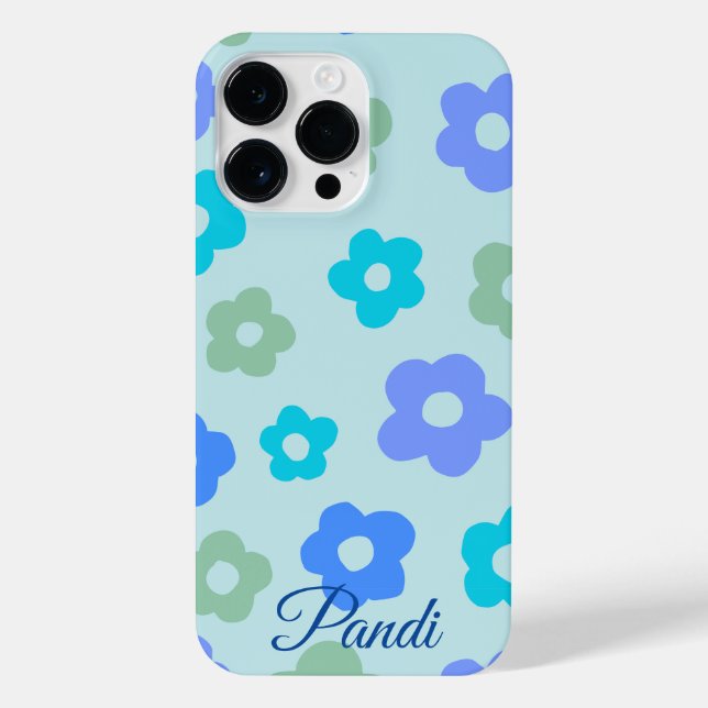 personalised blue floral iPhone case (Back)