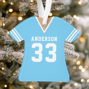 Personalised Blue Football Jersey  Ornament
