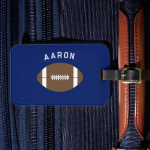 Personalised Blue Football Luggage Tag Gift