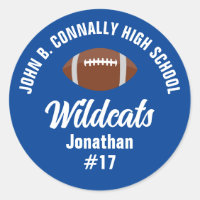 Personalised Blue Football Player High School