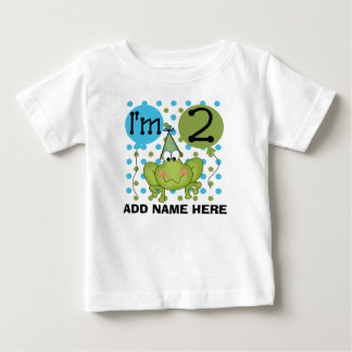 Personalised Blue Frog 2nd Birthday Tshirt