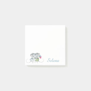 Personalised Blue Girl Boy Mouse Flower Post-it Notes