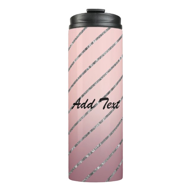Personalised Blue Glitter Custom Name  Thermal Tumbler (Front)