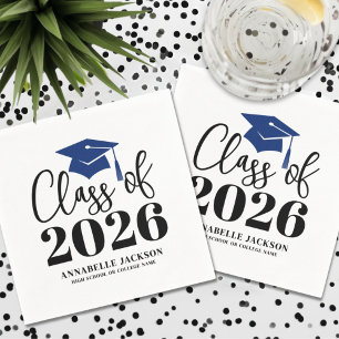 Personalised Blue Graduation Napkin