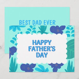 Personalised Blue Green Botanical Father's Day Card