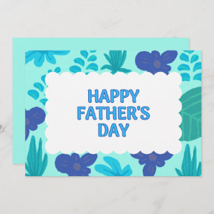 Personalised Blue Green Botanical Father's Day Card