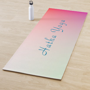 Personalised Blue Green Pink Red Colours Rainbow Yoga Mat