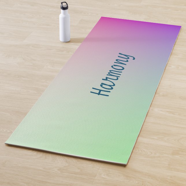 Personalised Blue Green Purple Rainbow Colours Yoga Mat (In Situ)