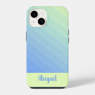 Personalised Blue Green Yellow Ombre Gradient iPhone 14 Case