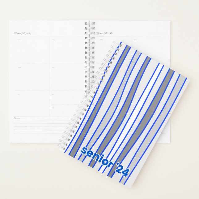 Personalised Blue & Grey Hardcover Spiral Planner (Display)