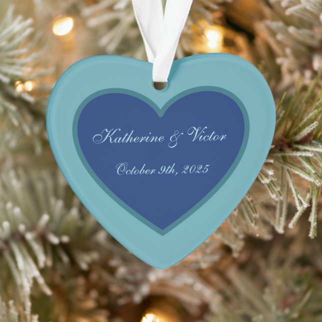 Personalised Blue Heart Ornament  (Tree)